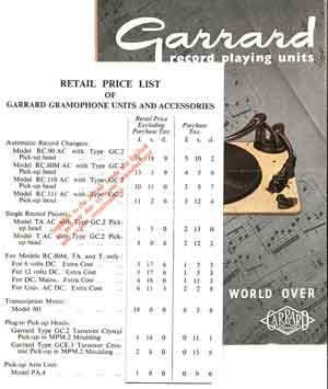 Garrard 301 1954 price